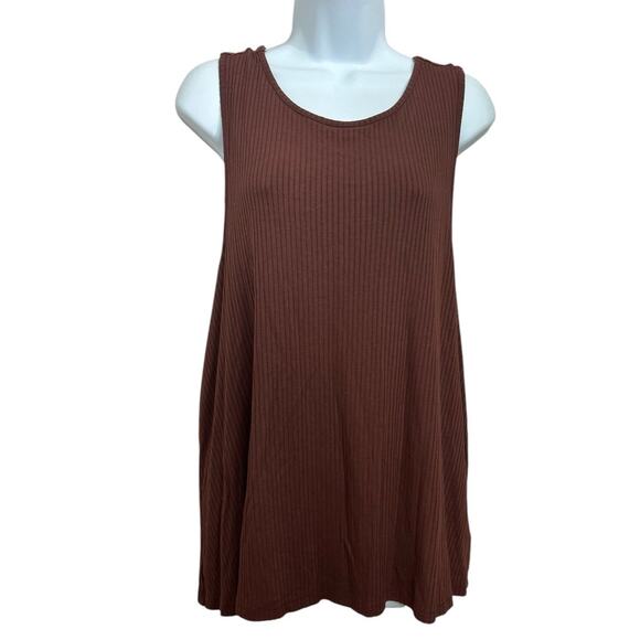 Old Navy Brown Twisted Racerback Tank Top Sz XL Ribbed Loose Fit Casual Tee - Picture 6 of 8